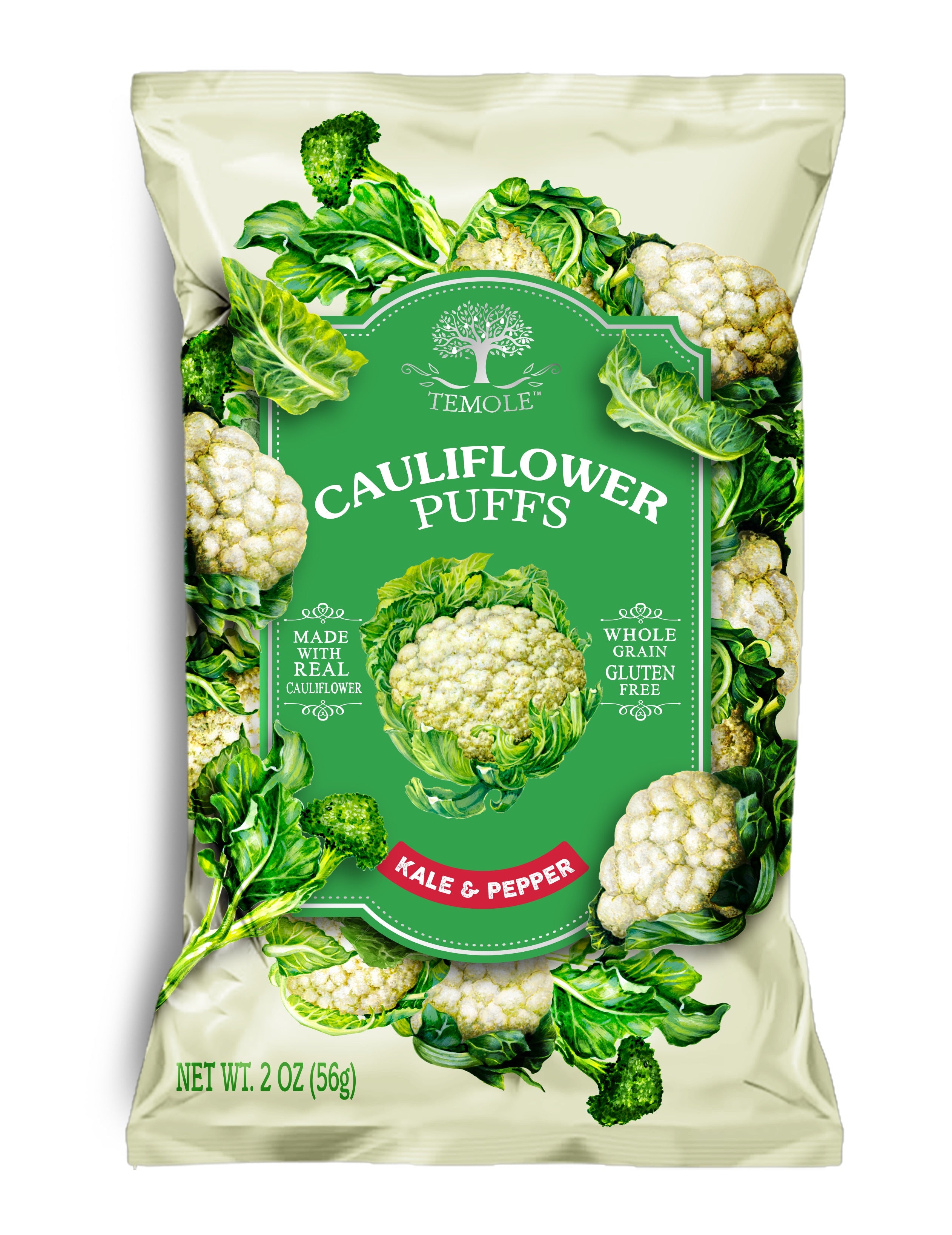 Temole Cauliflower Puffs Kale And Pepper 56g Bienenstocksg